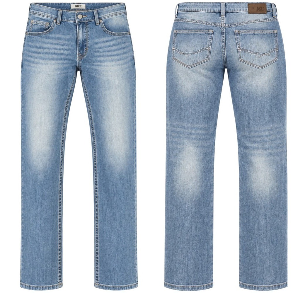 BKE Jake Straight Leg Jeans Men 36L Blue Medium Wash Denim Pants 36x32